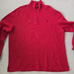 Ralph Lauren Men's Bold Red Zip-Up Sweater